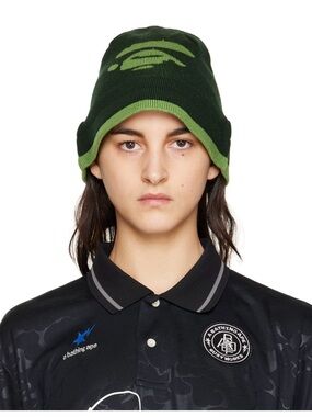 Bape Green Ape Face Knit Hat